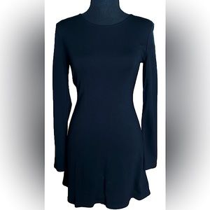 Basics🖤 Black Long Sleeve Skater Dress UO